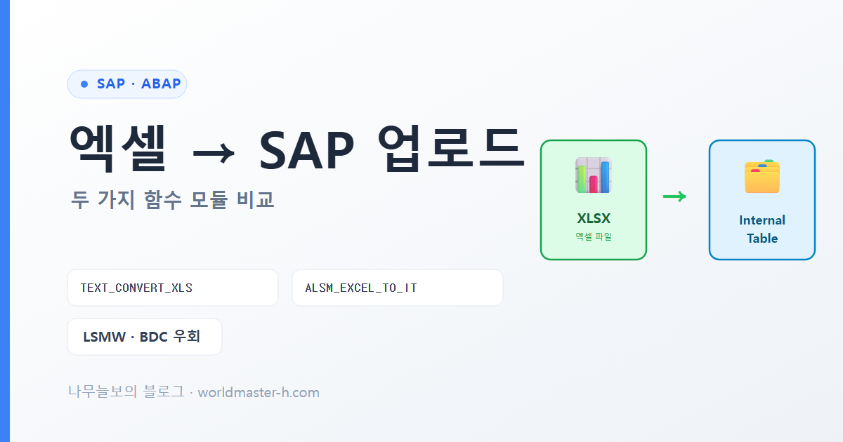엑셀 데이터를 SAP로 업로드하기 배너
