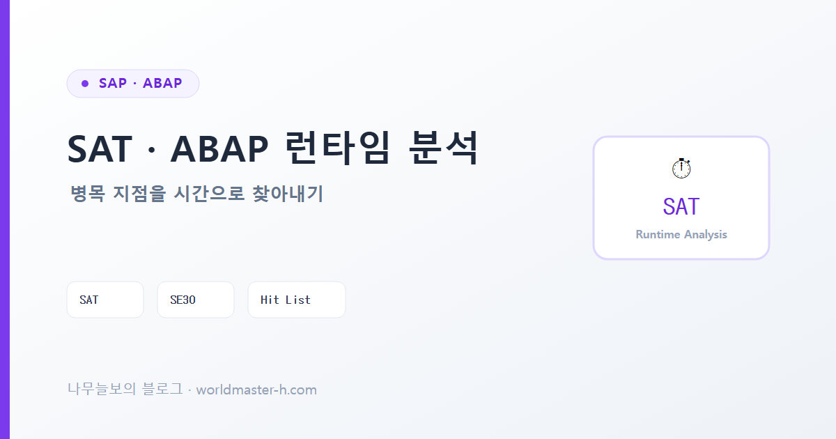 SAT ABAP 런타임 분석 배너