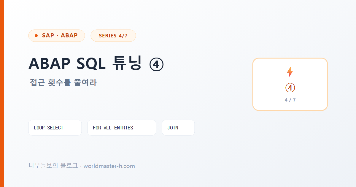 ABAP SQL 튜닝 4편 배너