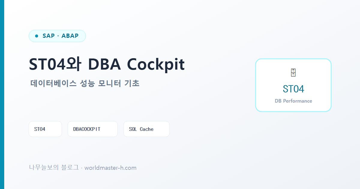 ST04와 DBA Cockpit 배너