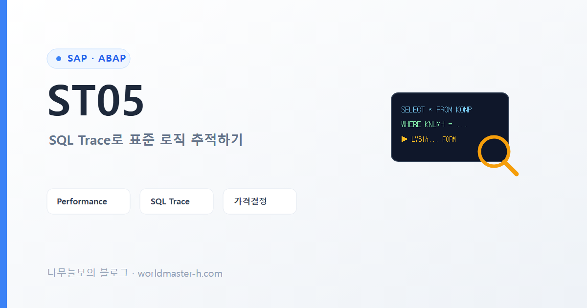 ST05로 표준 로직 추적하기 배너