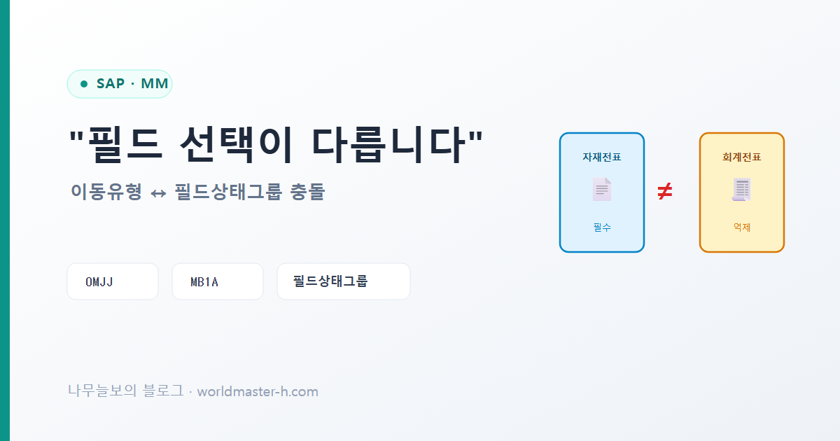 자재전표 필드 선택 충돌 에러 배너