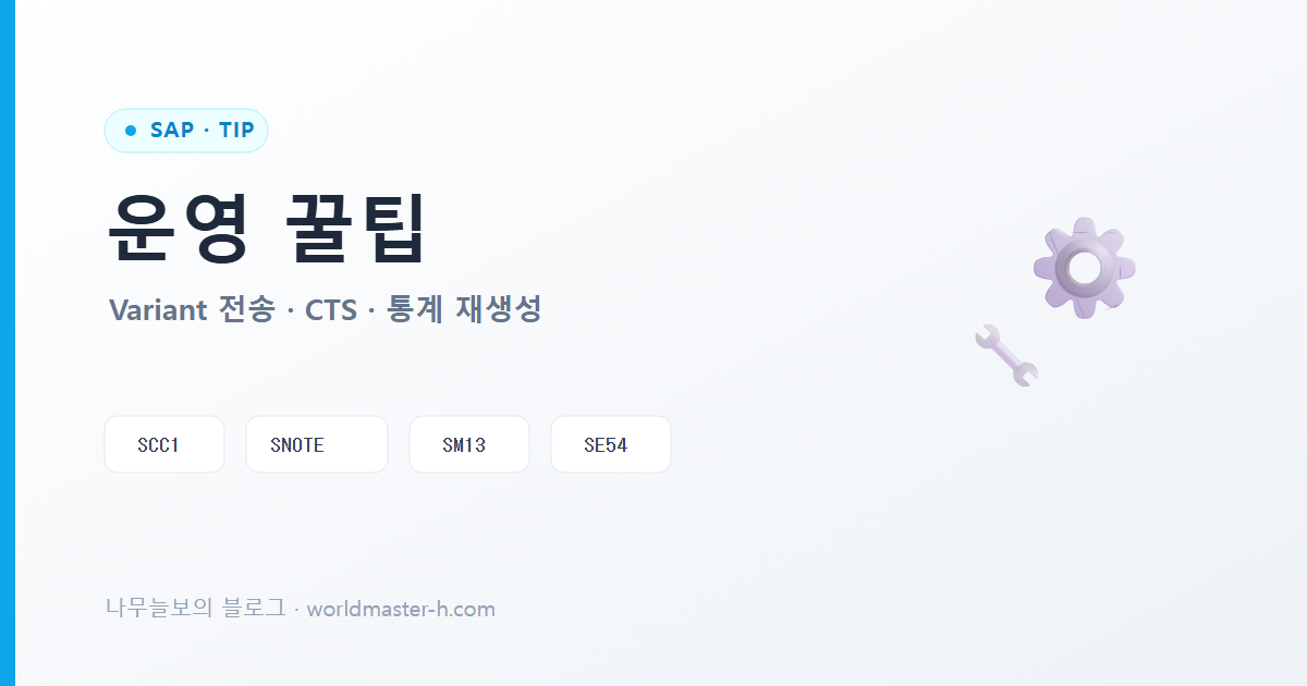 SAP 운영 실무 꿀팁 모음 배너